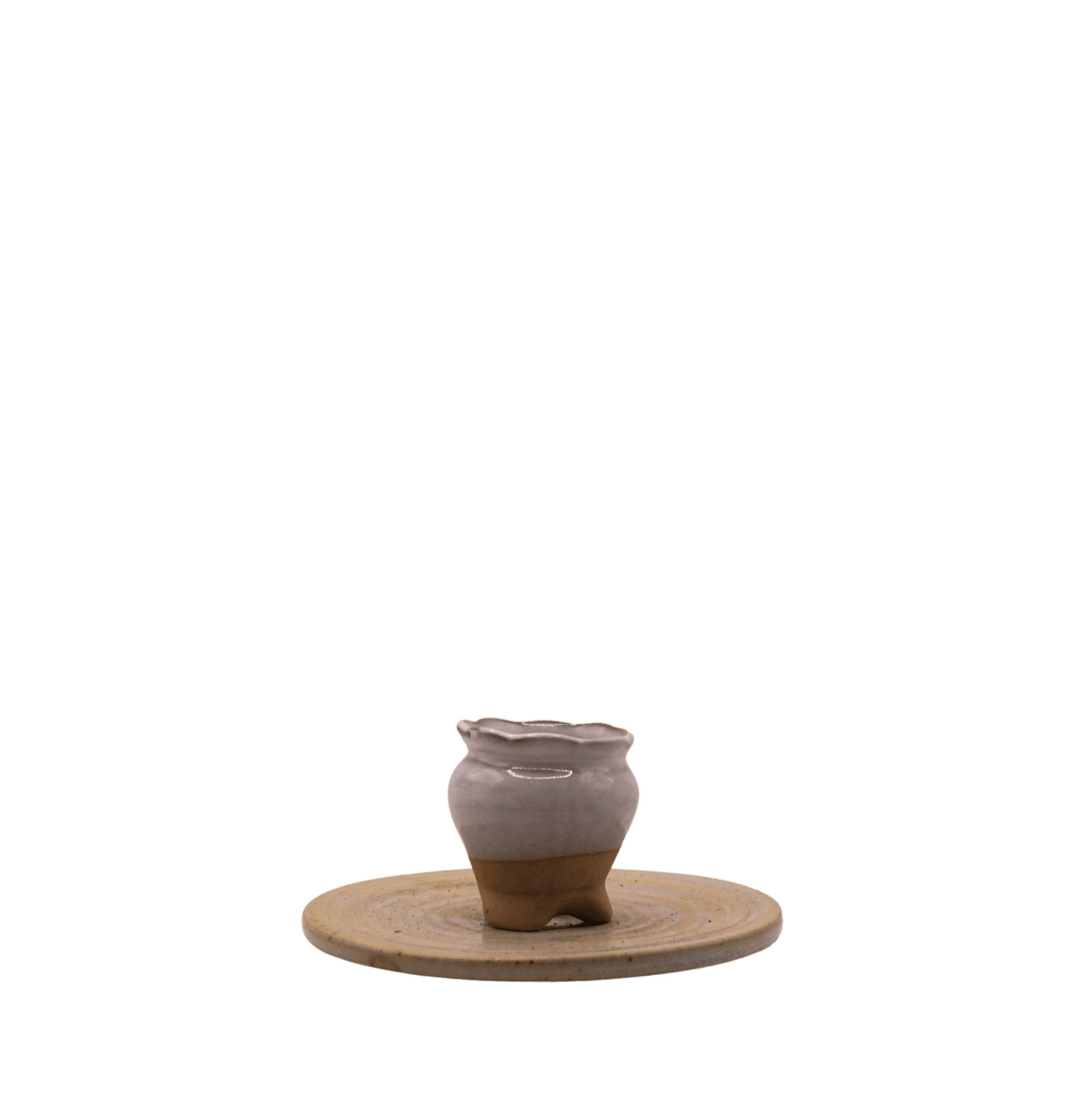 White Glazed Thumb Planter - XS